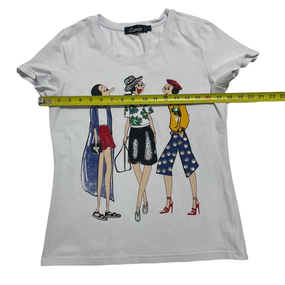 Izevus Short Sleeve Top White Size L - Picture 7 of 7